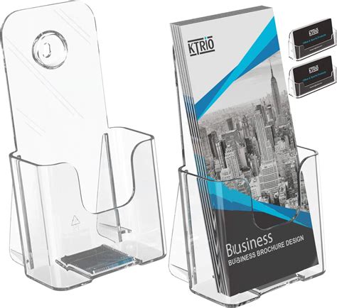 flyer stand with business card holder